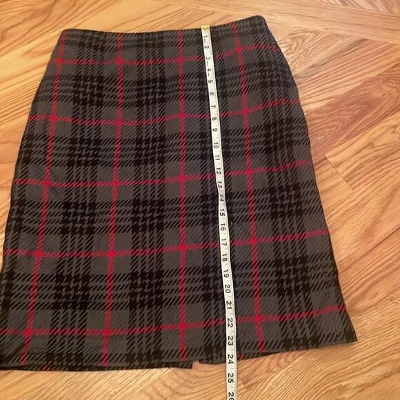 Covington Red and gray Tartan vintage Plaid wool blend skirt size 8 - Picture 5 of 6